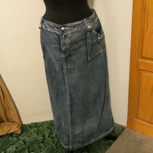 Long denim skirt
